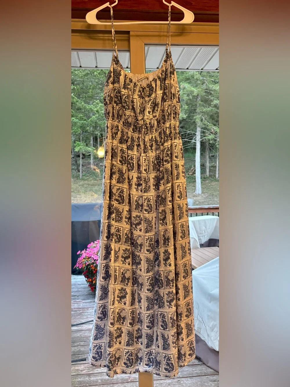 Abercrombie & Fitch smocked cami maxi dress